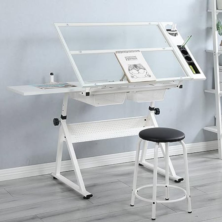 Drafting Table with Stool Mode - مراجعة Art & Craft Village Pondicherry وسعره