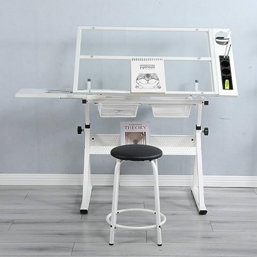 Drafting Table with Stool Mode - مراجعة Art & Craft Village Pondicherry وسعره