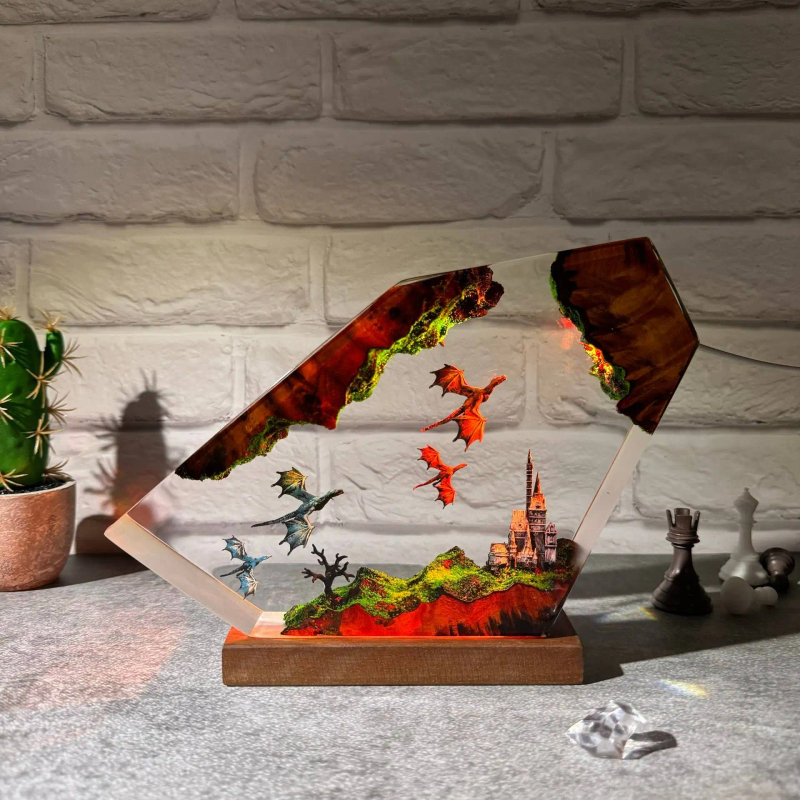 Resin Art Lamp Night Light Fir - مراجعة Art Craft Night وسعره