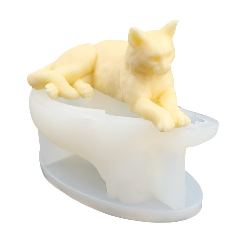 Creative Lying Cat Silicone Mo - مراجعة Art Craft Show وسعره