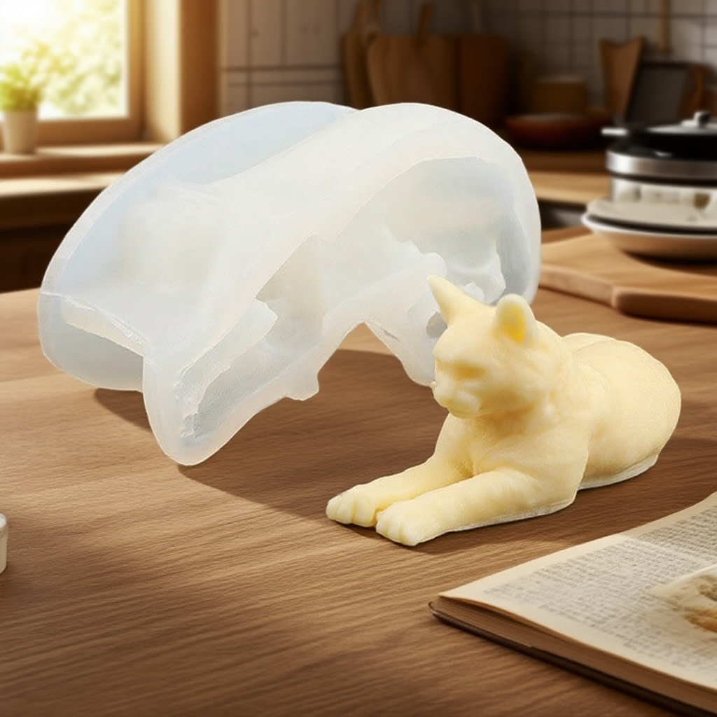 Creative Lying Cat Silicone Mo - مراجعة Art Craft Show وسعره