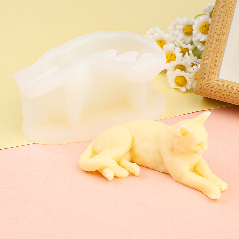 Creative Lying Cat Silicone Mo - مراجعة Art Craft Show وسعره