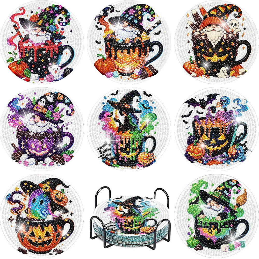 8PCS 5D Halloween Gnome Diamon - مراجعة Craft Art Set وسعره