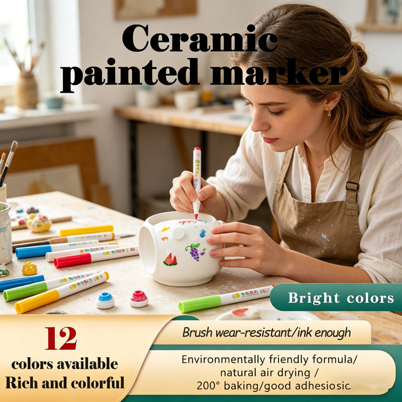 12/24 Colors Ceramic Acrylic M - مراجعة Illustration Marker Set وسعره