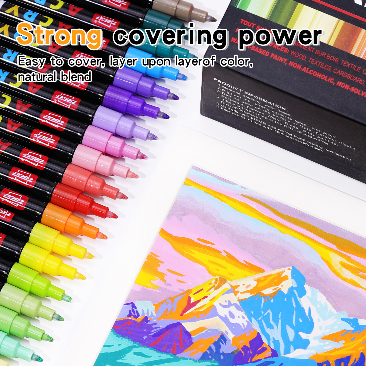 36-240 Colors Acrylic Paint Ma - مراجعة Illustration Marker Set وسعره