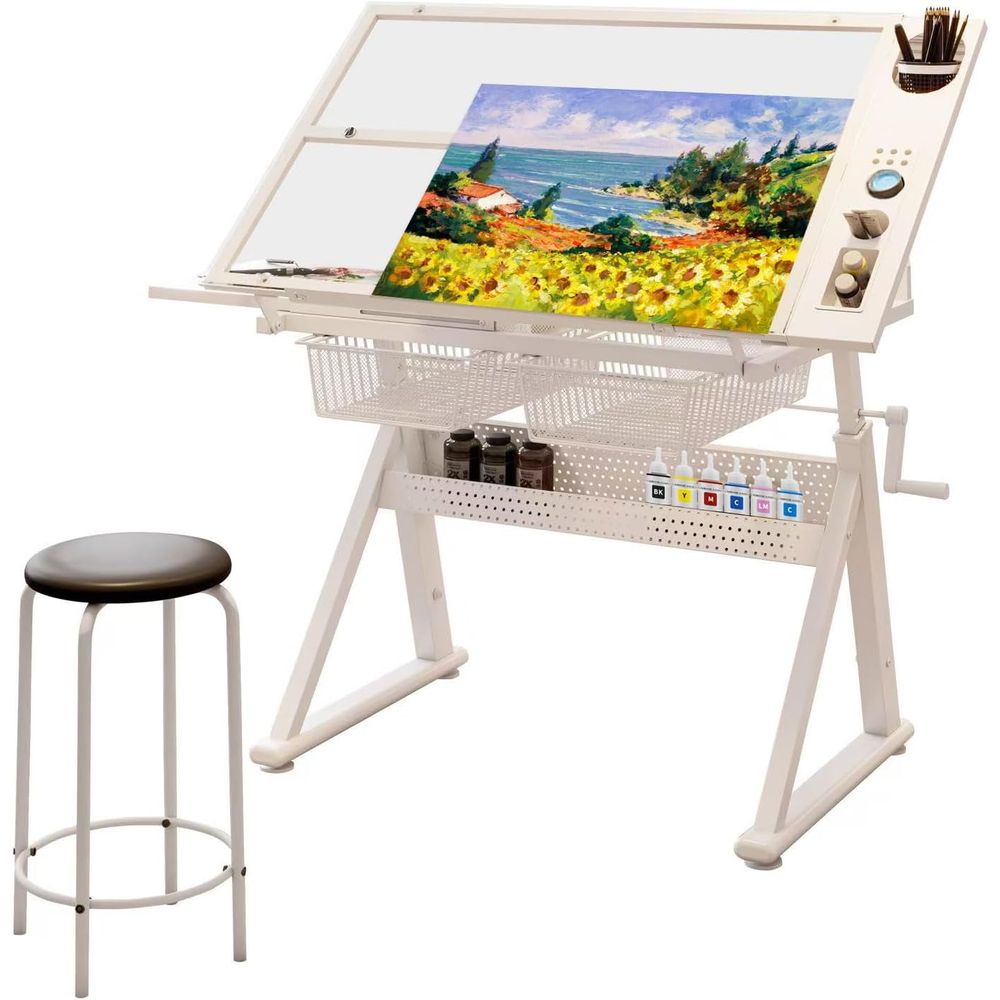 Adjustable Art Desk with Tempe - مراجعة Art & Craft Village Pondicherry وسعره