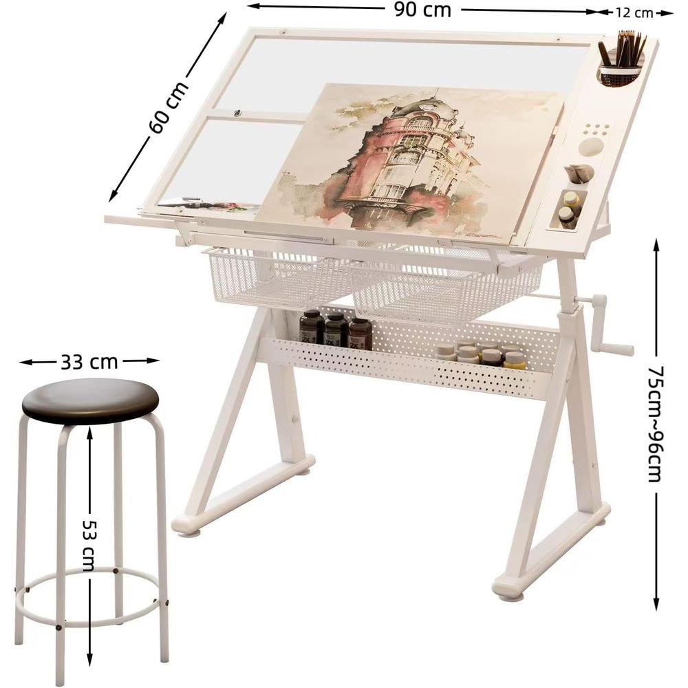 Adjustable Art Desk with Tempe - مراجعة Art & Craft Village Pondicherry وسعره