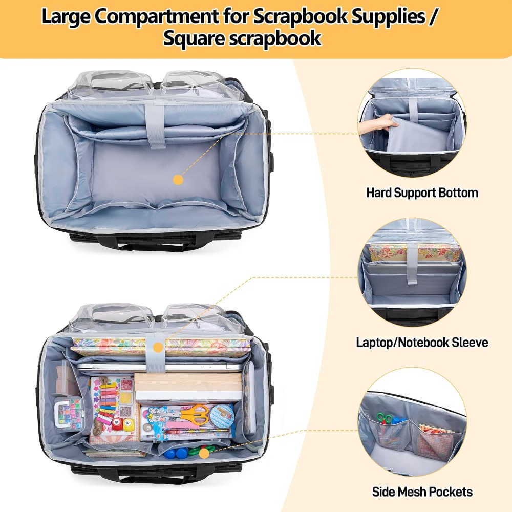 Rolling Scrapbook Tote with Ex - مراجعة Art Craft Organizer وسعره