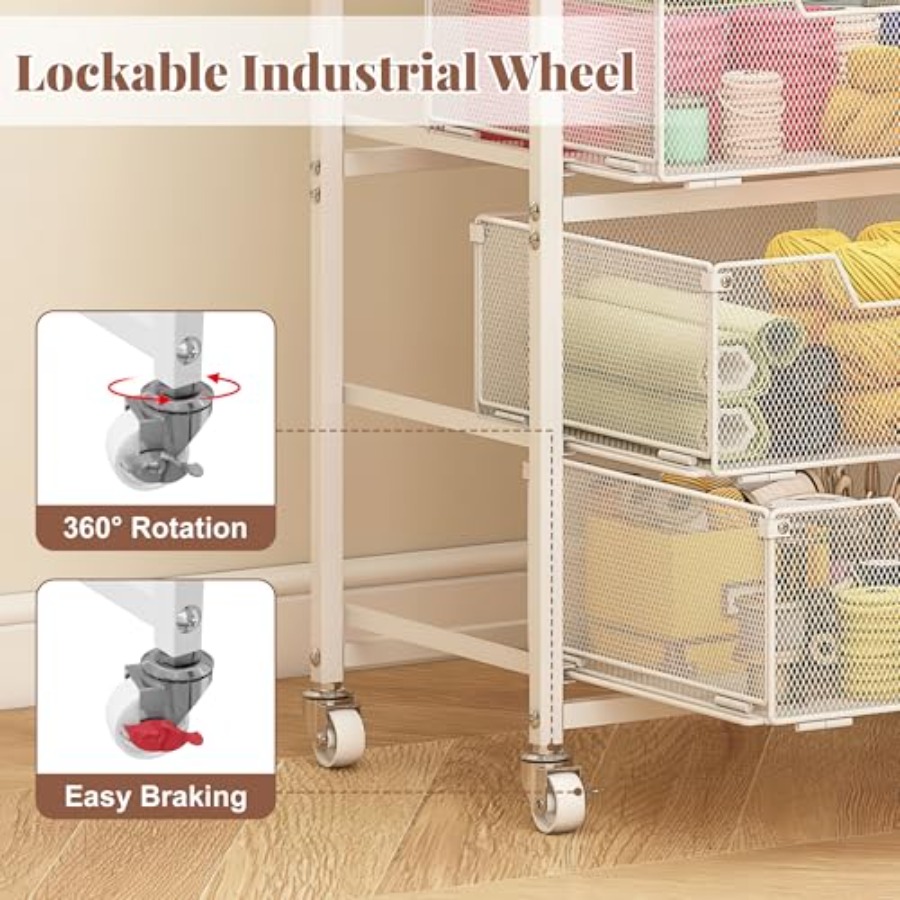 4-Drawer Rolling Storage Cart  - مراجعة Art Craft Organizer وسعره