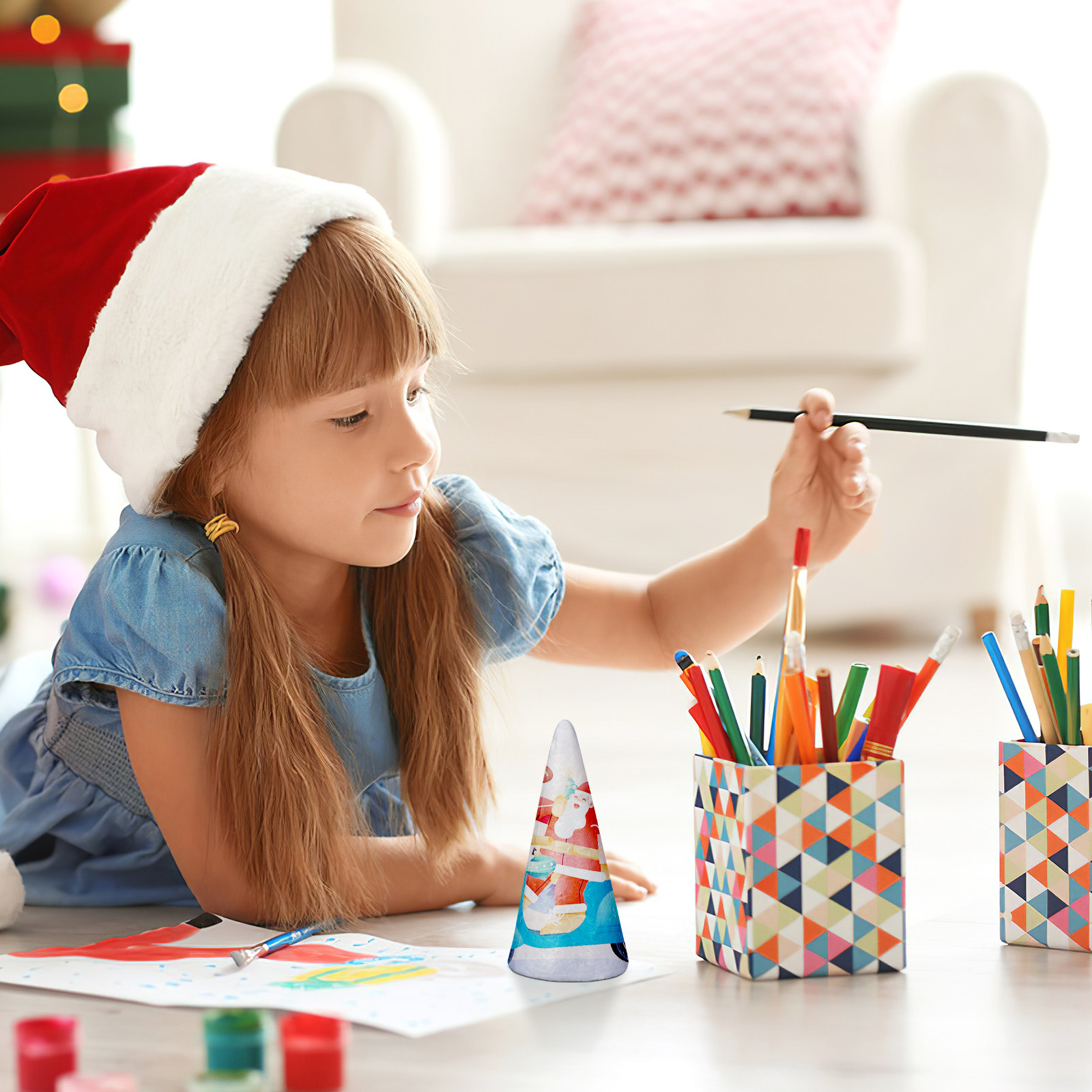 12Pcs White Foam Cone Solid DI - مراجعة Art Craft Tree وسعره