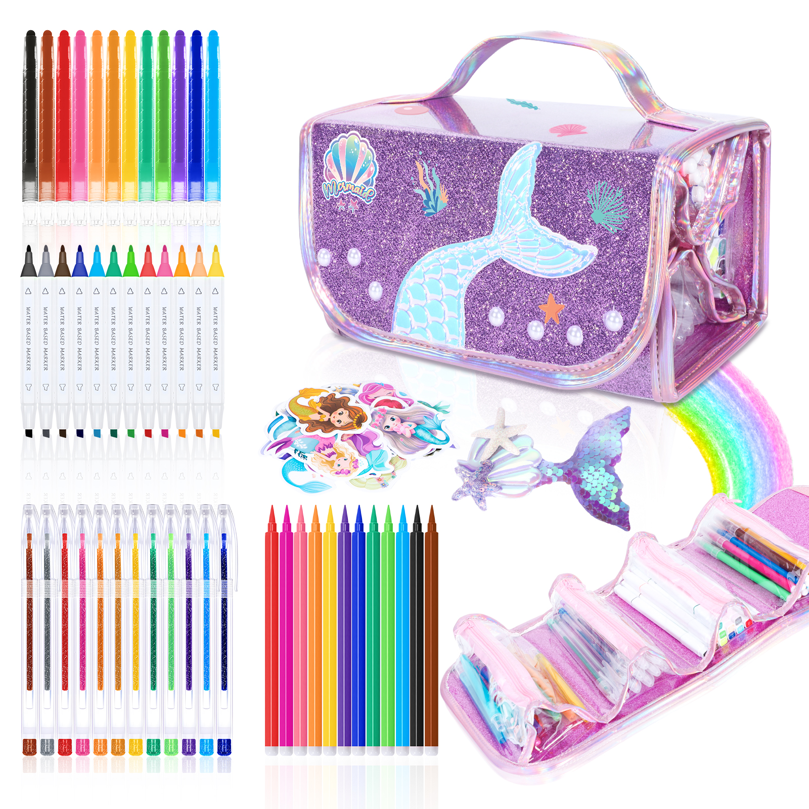 Mermaid Drawing Kit For Kids W - مراجعة Illustration Marker Set وسعره