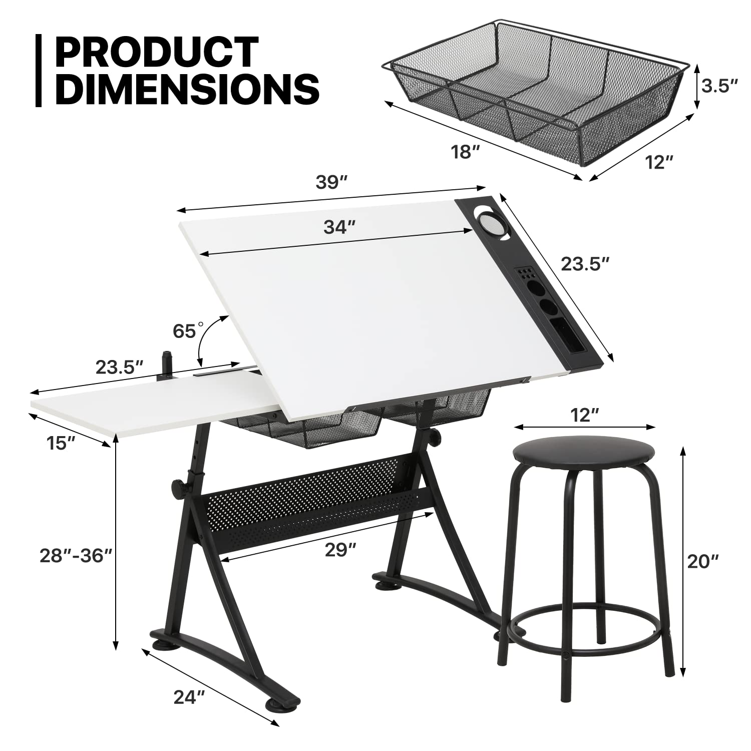 Art Deco Drafting Table, Heigh - مراجعة Art & Craft Village Pondicherry وسعره