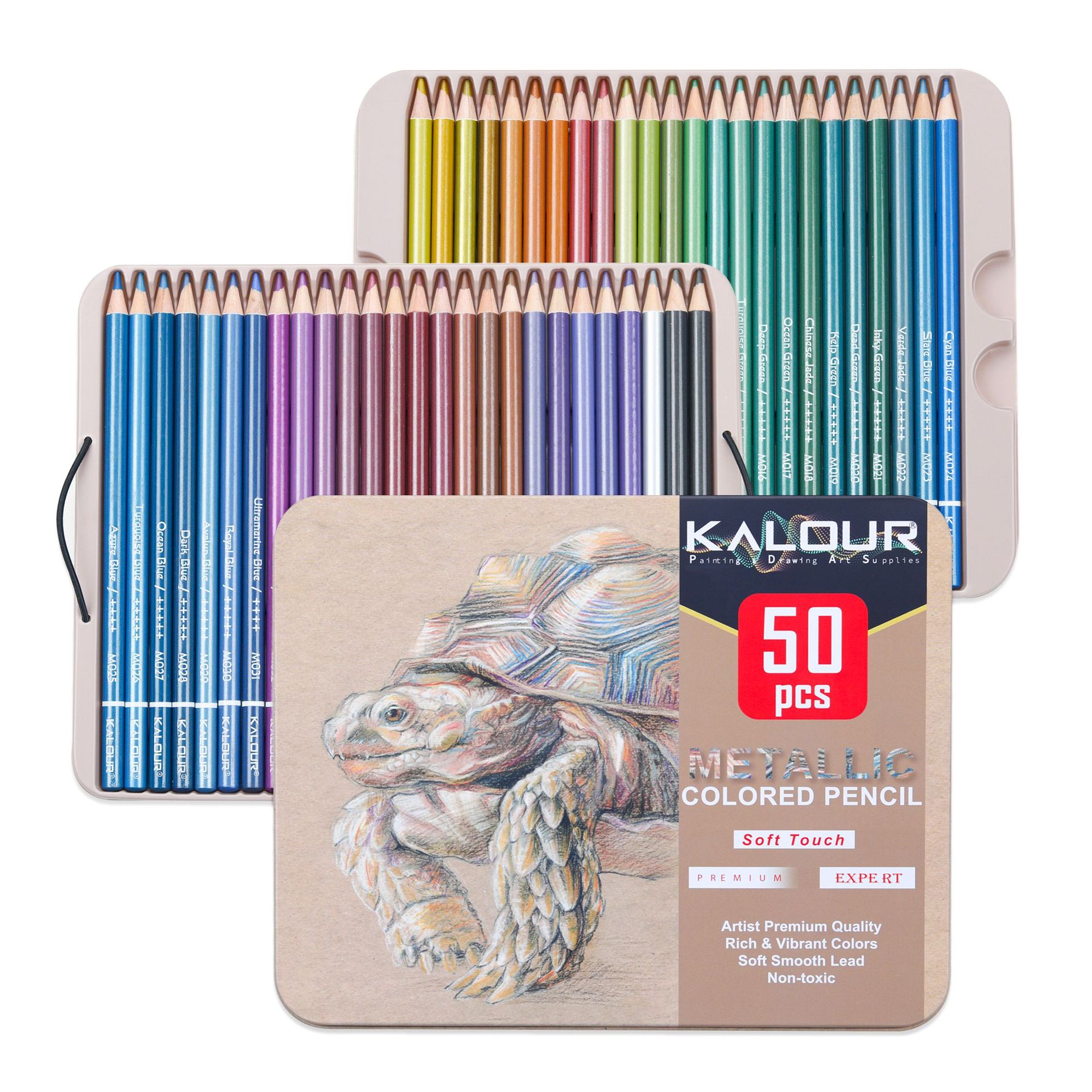 KALOUR 50 color luxury iron bo - مراجعة Colored Pencil Professional وسعره