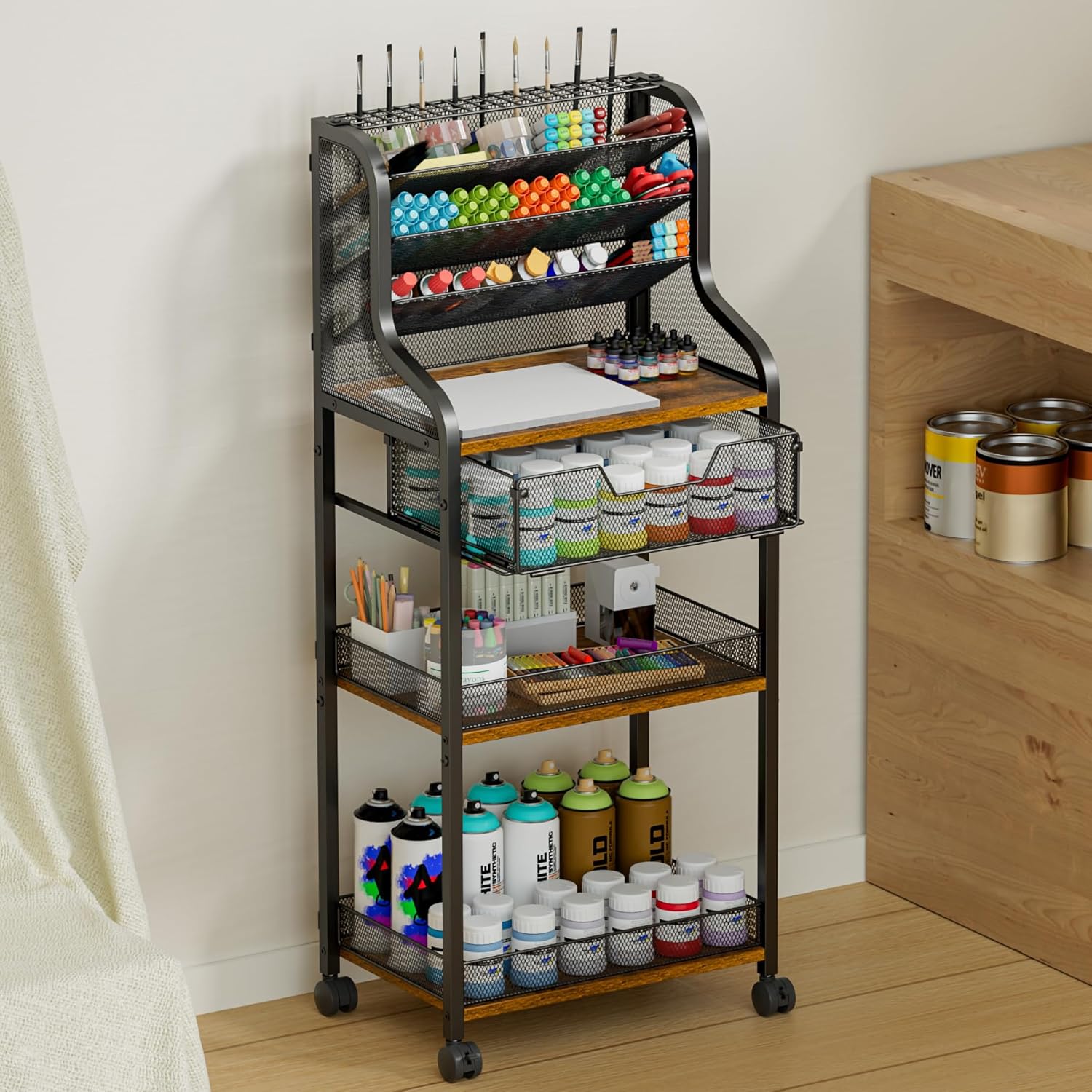 7-Tier Rolling Utility Cart wi - مراجعة Art Craft Organizer وسعره