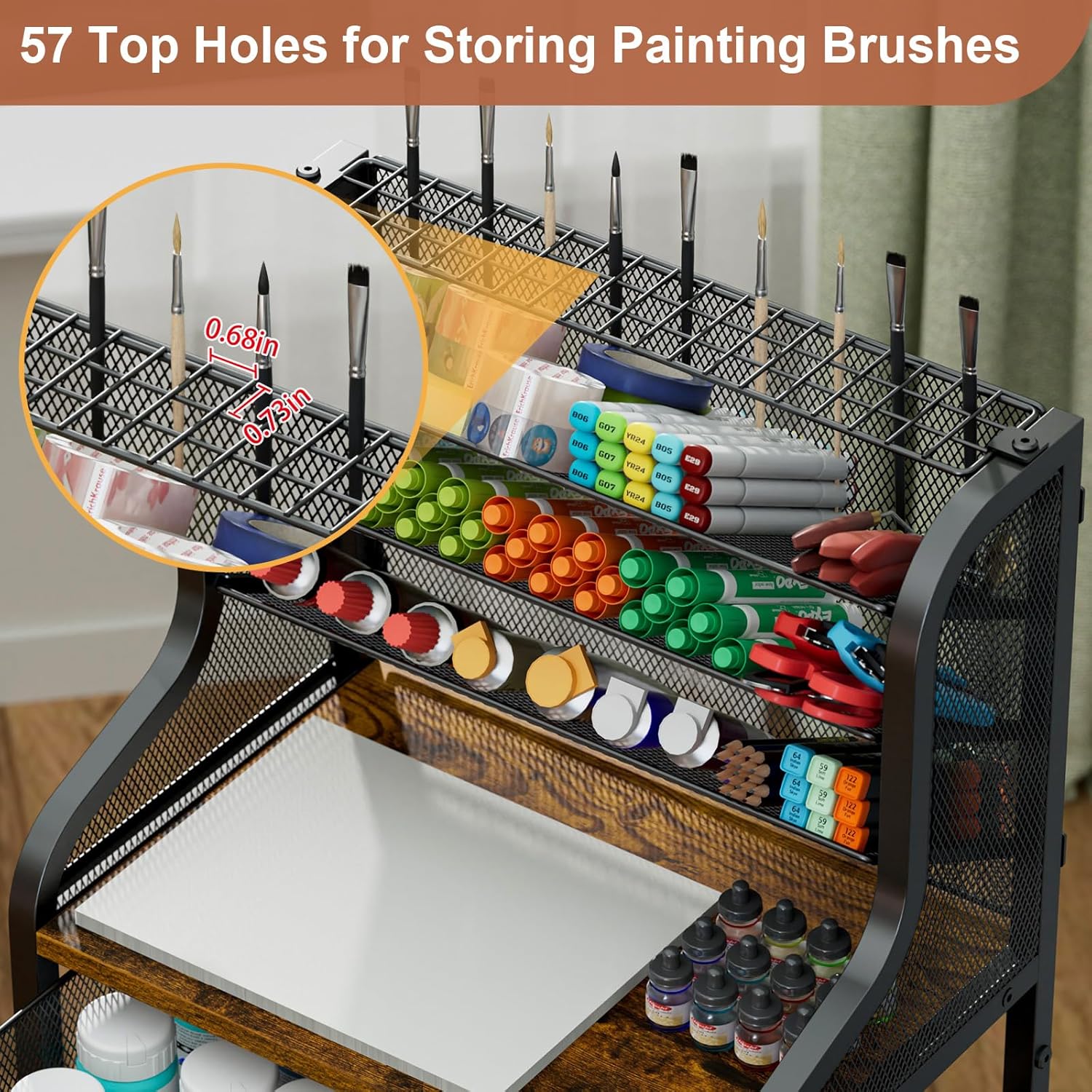 7-Tier Rolling Utility Cart wi - مراجعة Art Craft Organizer وسعره