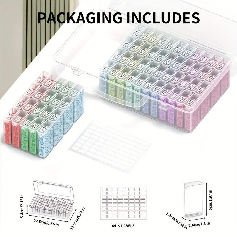 64 Grids Clear Plastic Storage - مراجعة Art Craft Organizer وسعره