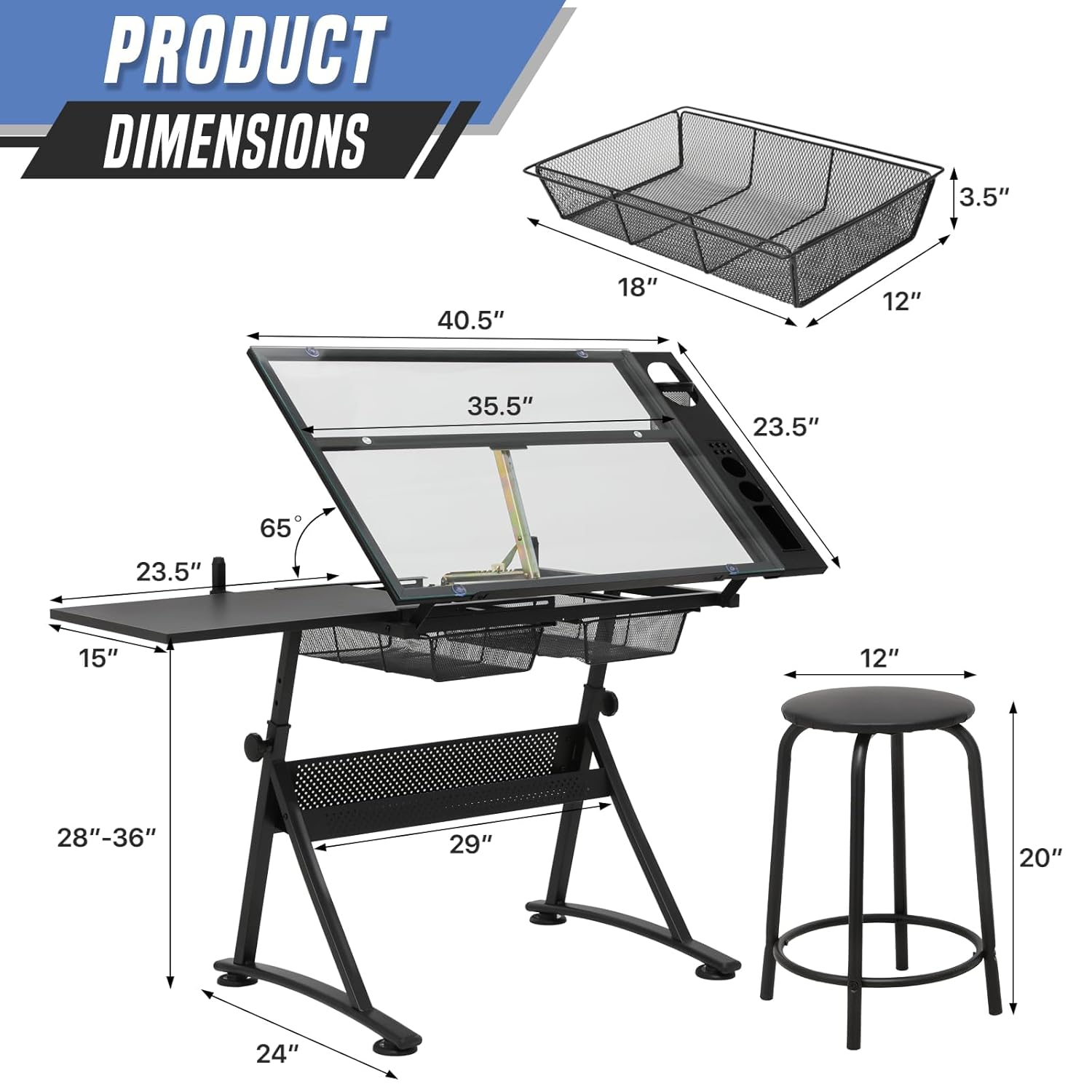 Drafting Table with Height Adj - مراجعة Art & Craft Village Pondicherry وسعره