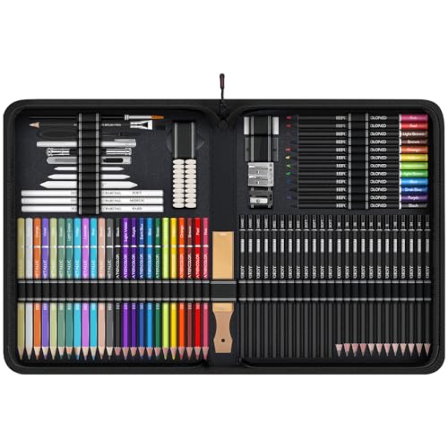 100 PCS Drawing and Sketching  - مراجعة Colored Pencil Professional وسعره