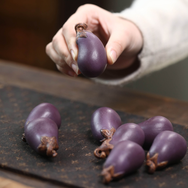 Purple Sand Eggplant Tea Pet H - مراجعة Art And Craft Vegetable وسعره