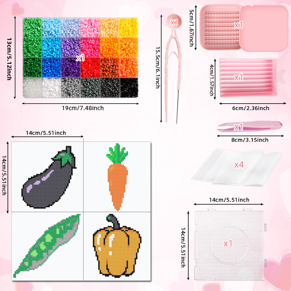 2.6mm 24 Colors Series Perler  - مراجعة Art And Craft Vegetable وسعره