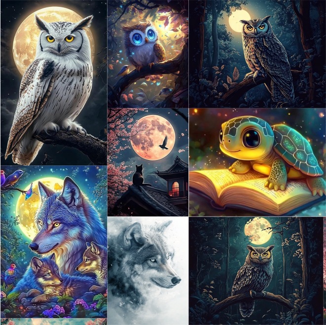 Night Owl with Full Moon Diamo - مراجعة Art Craft Night وسعره