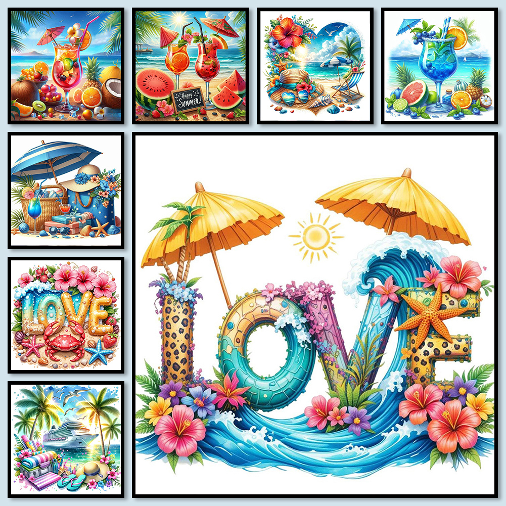 Summer Beach Full DIY 5D Round - مراجعة Art Craft Gift Ideas وسعره