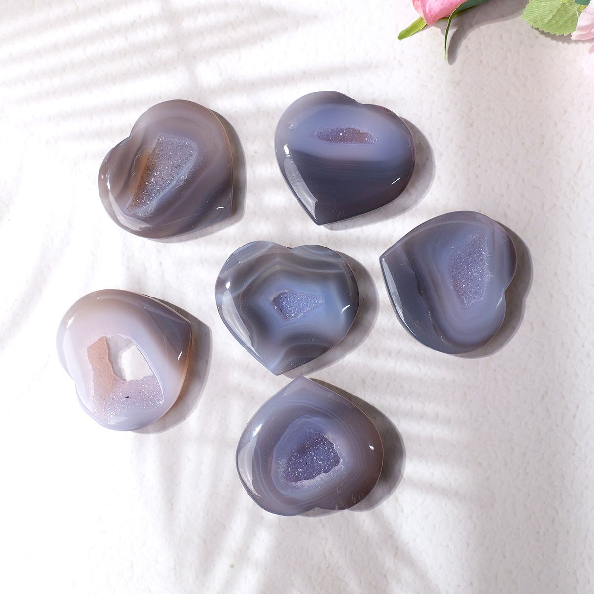 1PC Natural Agate Love Heart S - مراجعة Art And Craft For Mother'S Day وسعره