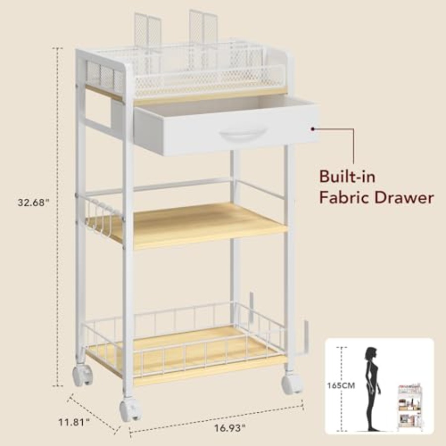 3 Tier Rolling Cart - Metal Ut - مراجعة Art Craft Organizer وسعره