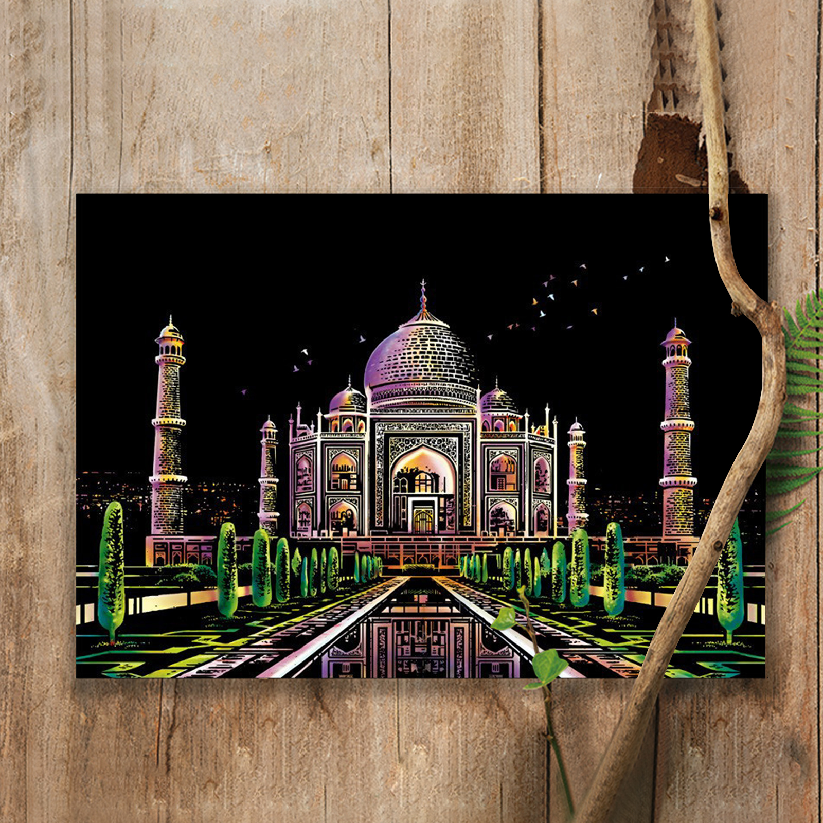 Night Scene Rainbow Scratch Pa - مراجعة Art Craft Night وسعره