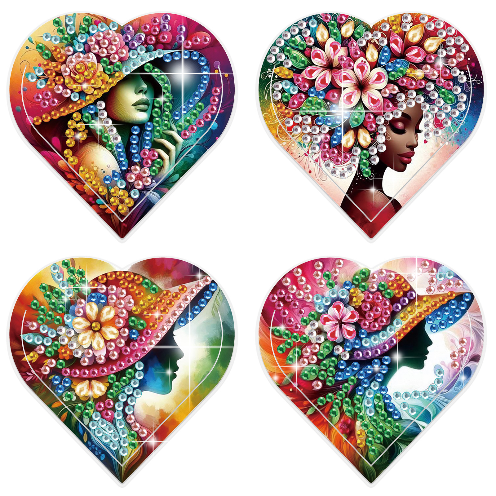 4PCS Diamond Painting Heart Sh - مراجعة Craft Art Set وسعره