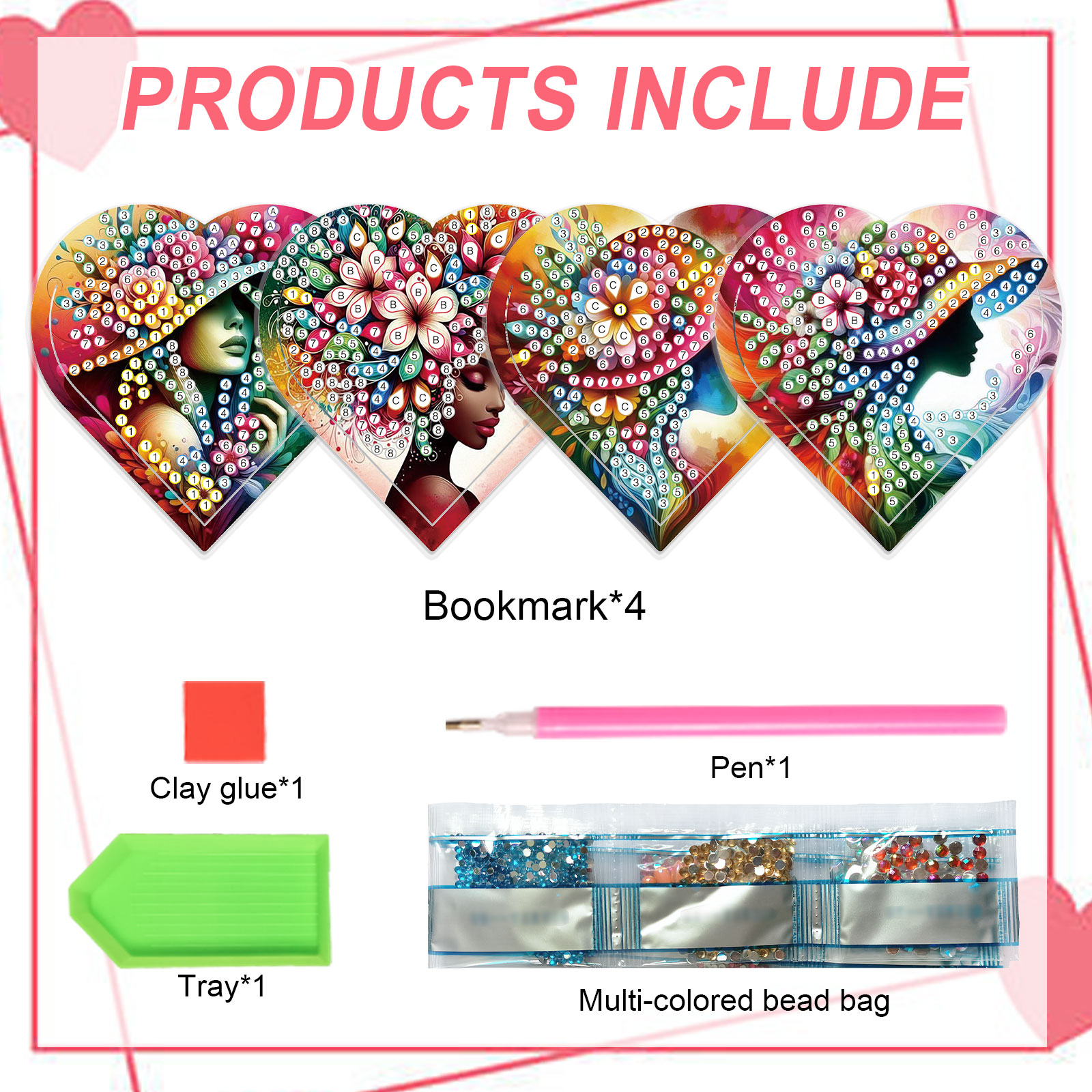 4PCS Diamond Painting Heart Sh - مراجعة Craft Art Set وسعره