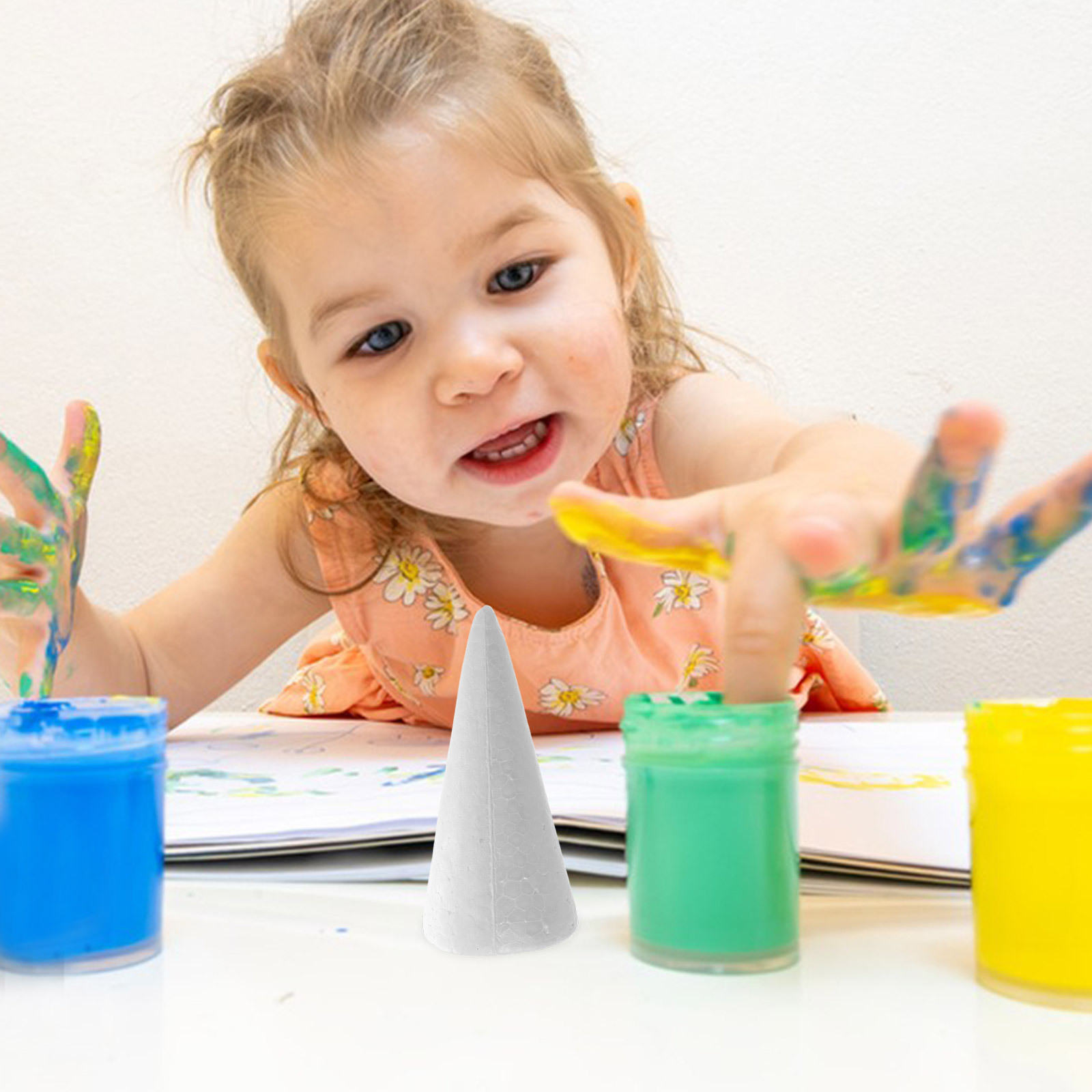 12pcs Foam Cones 15Cm White Di - مراجعة Art Craft Tree وسعره