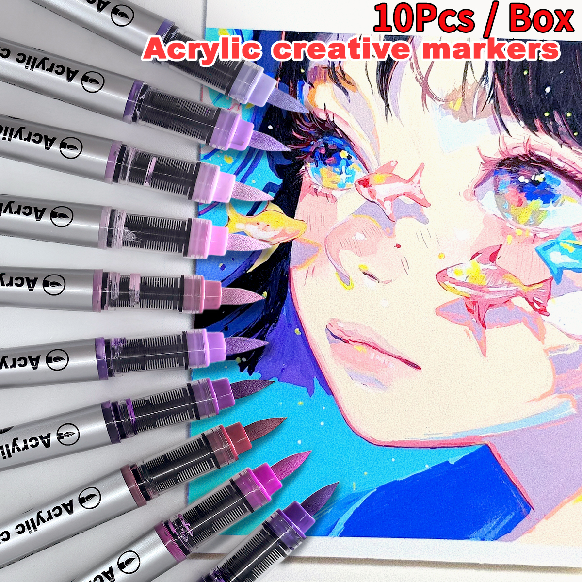 10/120 Colors Acrylic Marker P - مراجعة Illustration Marker Set وسعره